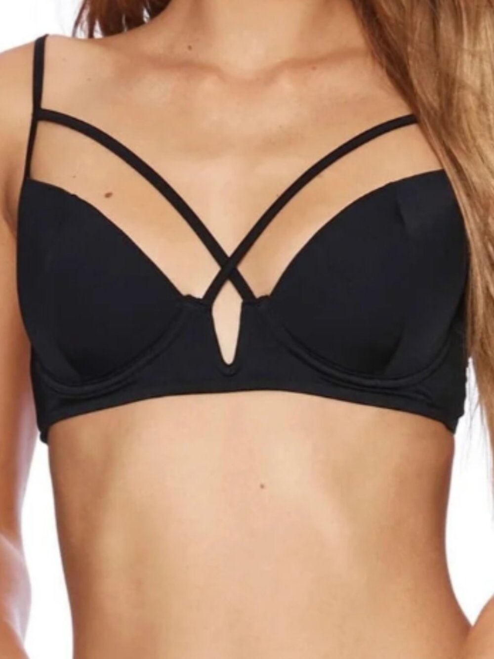 NEW - BEACH BUNNY - Dylan Underwire Bikini Top - BLACK